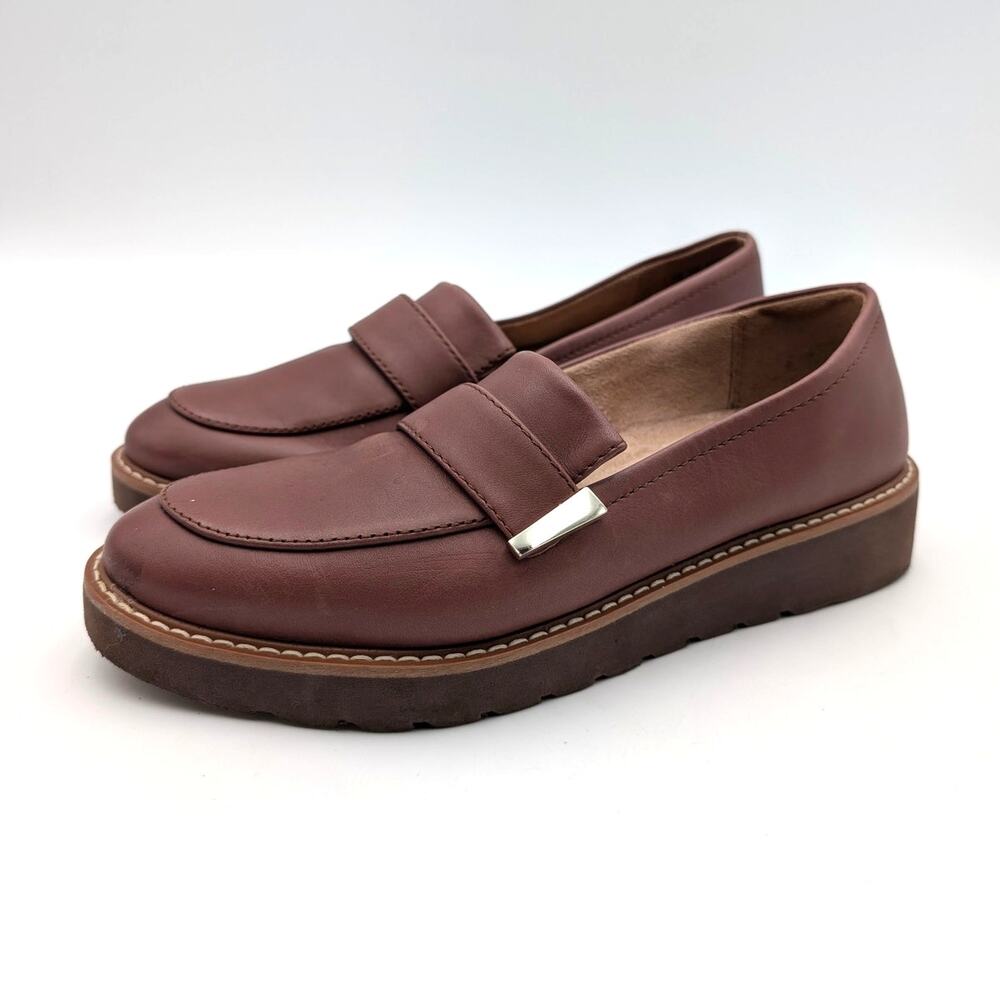 Naturalizer Adiline Slip On Wedge Loafer Women's Brown Leather Size US7M EU37